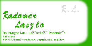 radomer laszlo business card